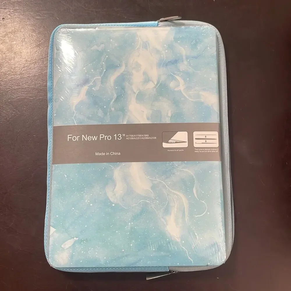 MacBook New Pro 13” shell and light blue soft case